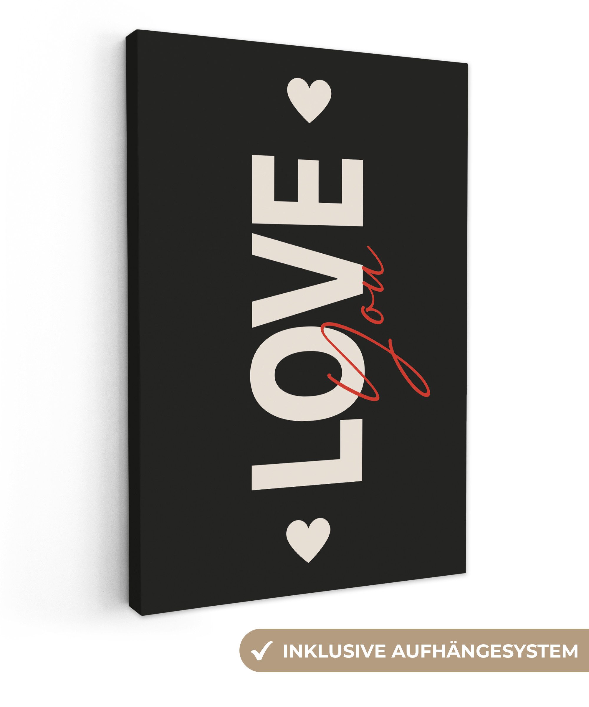 OneMillionCanvasses® Leinwandbild Liebe - Rot - günstig online kaufen