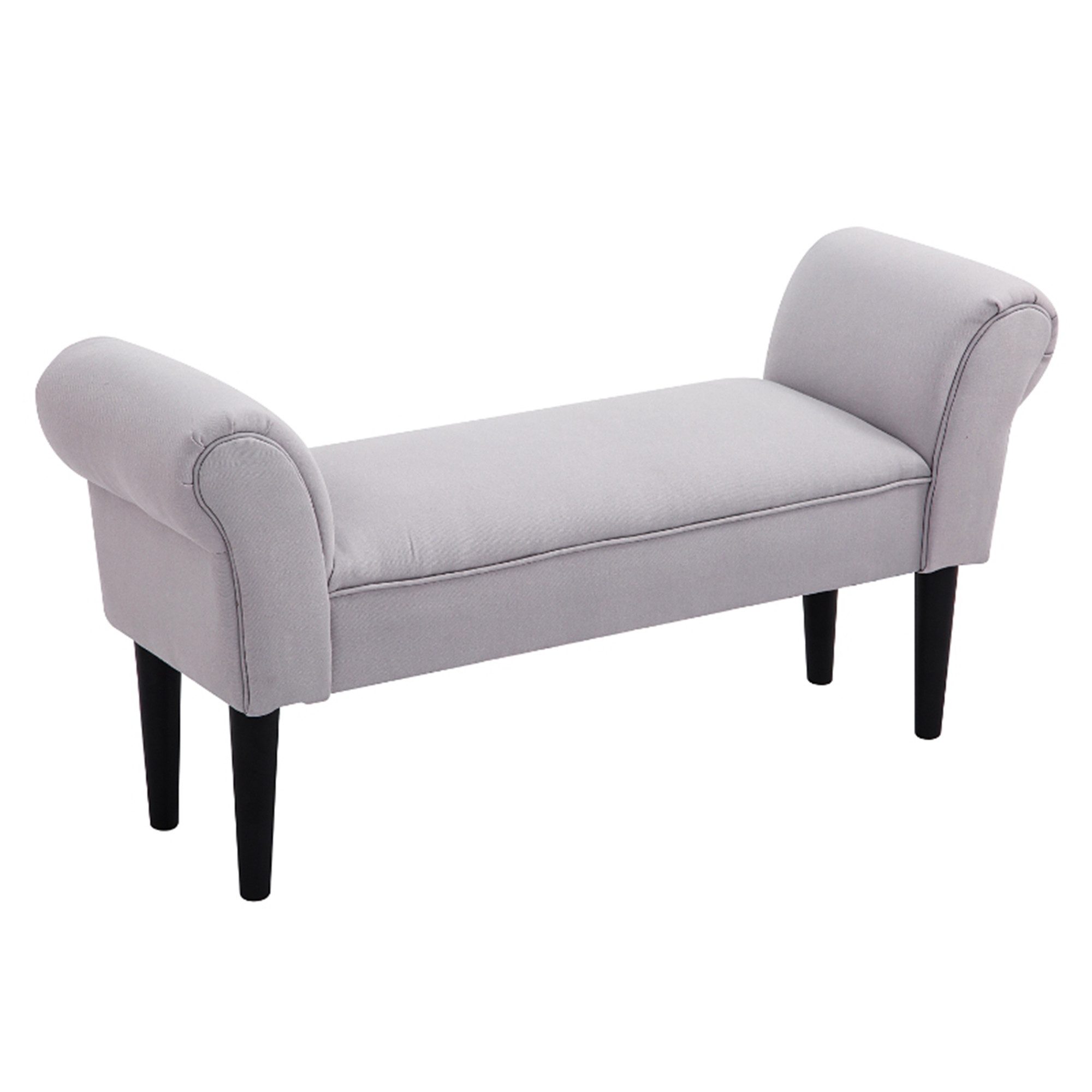 MC Star Bettbank Polsterbank, Sitzbank, Flurbank für Schlafzimmer, bis 130 kg (Belastbar, Segelstoff, Grau, 102 x 36 x 51 cm)