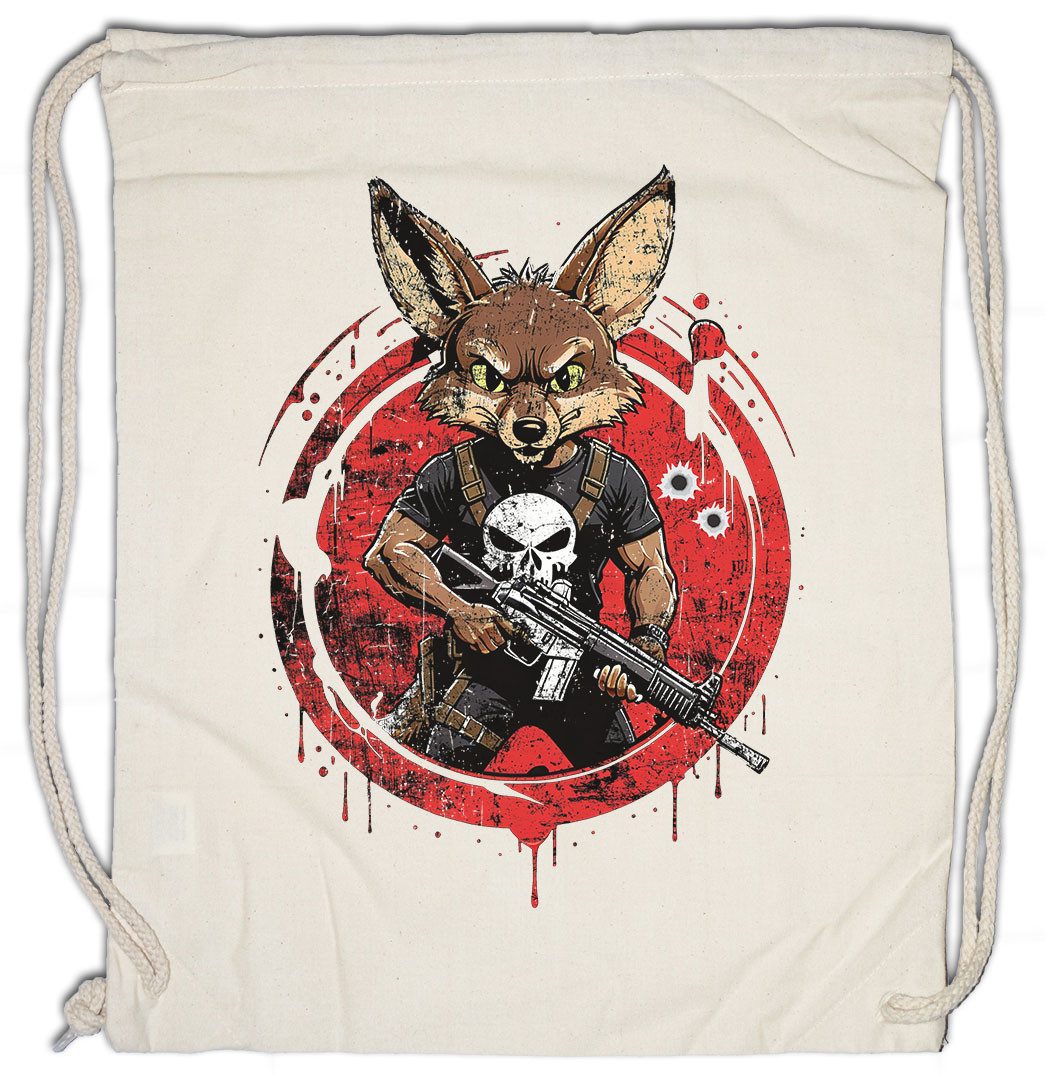 Turnbeutel Vigilante Coyote Turnbeutel Skull Logo Toon Cartoon Comic Wild
