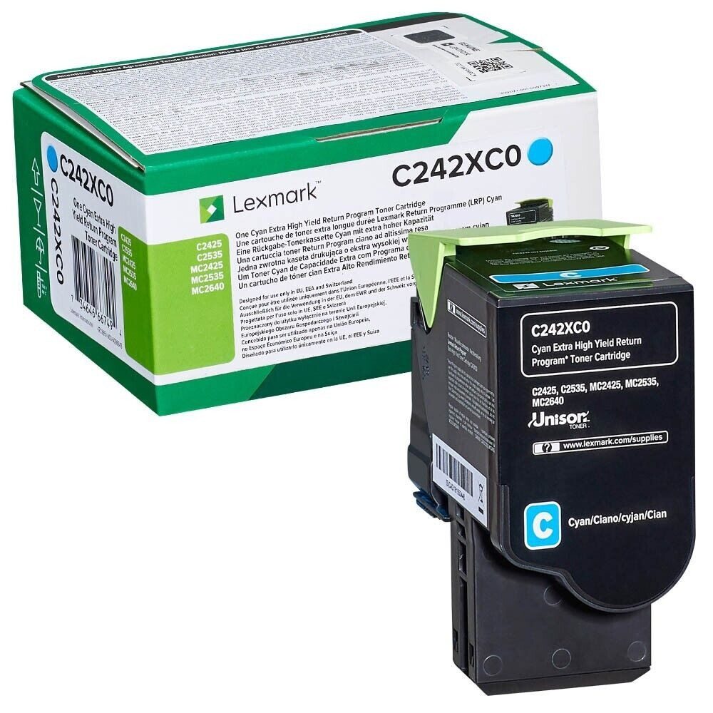 Lexmark Lexmark C242XC0 cyan Toner. Nachfülltinte (für Lexmark, x, Originaltonerkartusche)