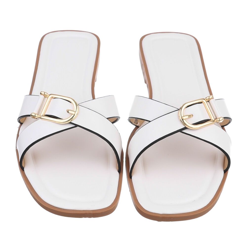 Ital-Design Elegante Komfort-Sandalen für jeden Anlass Pantolette (89322917) Blockabsatz Pantoletten in Weiß – Bild 4 von 5