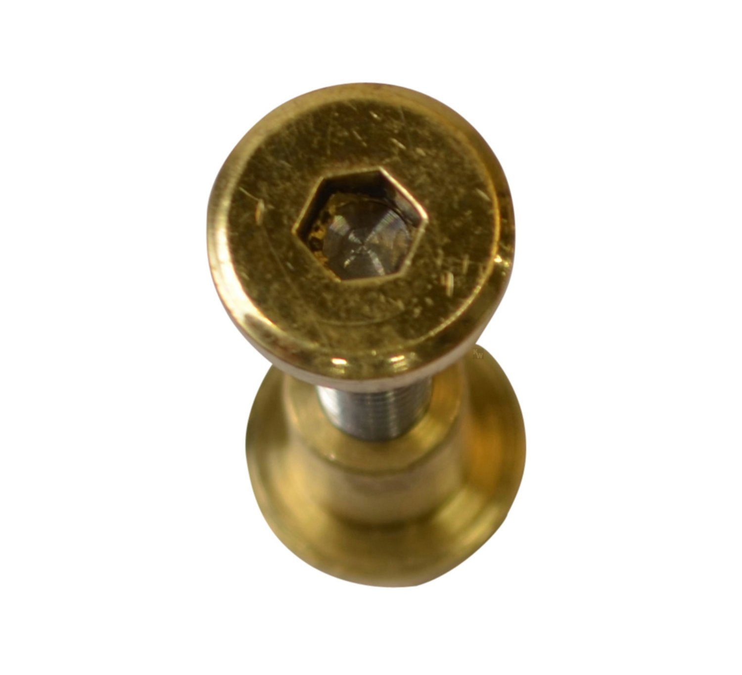 Kai Wiechmann Schraube Ersatzteile Teakmöbel Hülsenschraube 42 mm als Qualitätsschraube, (1 St), 3-tlg. Messing-Edelstahl-Schraube für Gartenmöbel