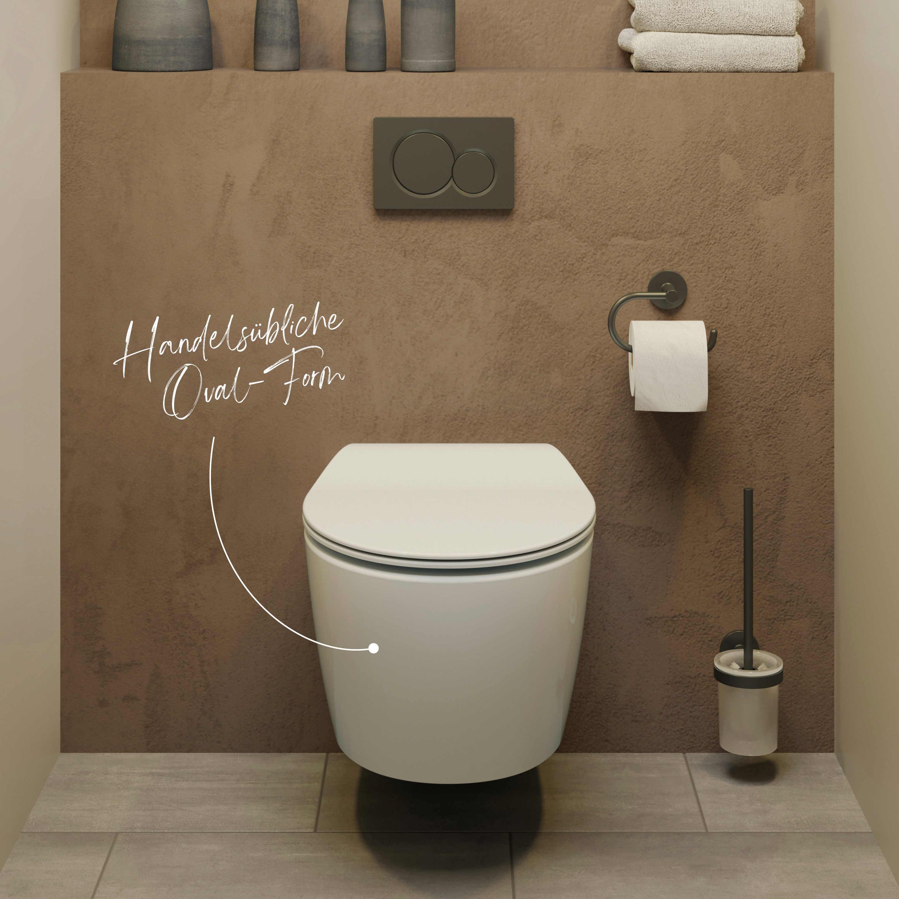 Lenz Tiefspül-WC JENO, wandhängend, Abgang waagerecht, Spülrandlos, HelpFix Montagehilfe, KeepClean™ Oberfläche