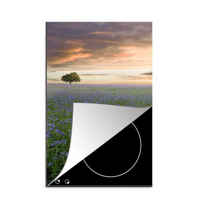 MuchoWow Herdblende-/Abdeckplatte Sonnenuntergang - Blumen - Farben Vinyl (1 tlg) Küchen Dekoration für Induktionsherd Induktionskochfeld