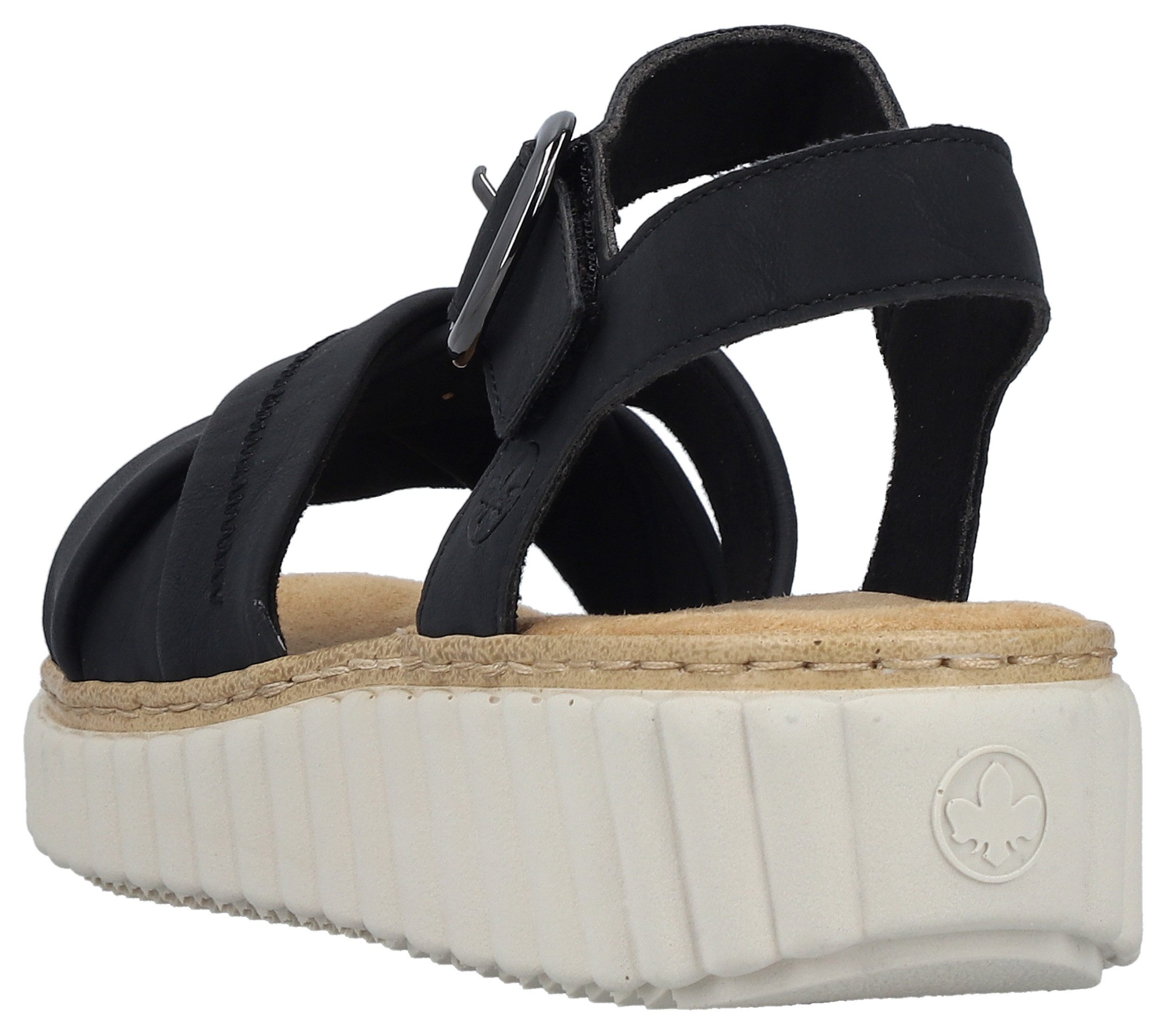 Rieker Sandale Sommerschuh, Keilsandalette, Urlaubsschuh mit Klettriemchen