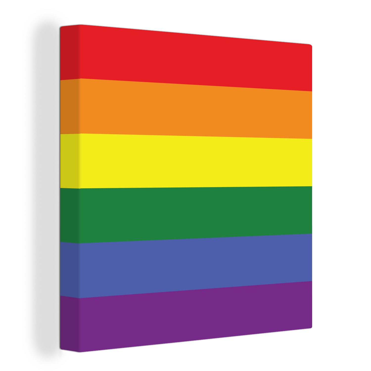 OneMillionCanvasses® Leinwandbild Regenbogenflagge - Stolzflagge - Liebe, (1 St), Leinwand Bilder für Wohnzimmer Schlafzimmer