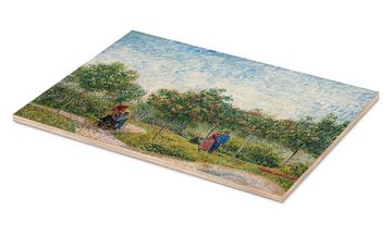 Posterlounge Holzbild Vincent van Gogh, Liebespaare im Voyer d'Argenson Park in Asnières, Wohnzimmer Malerei