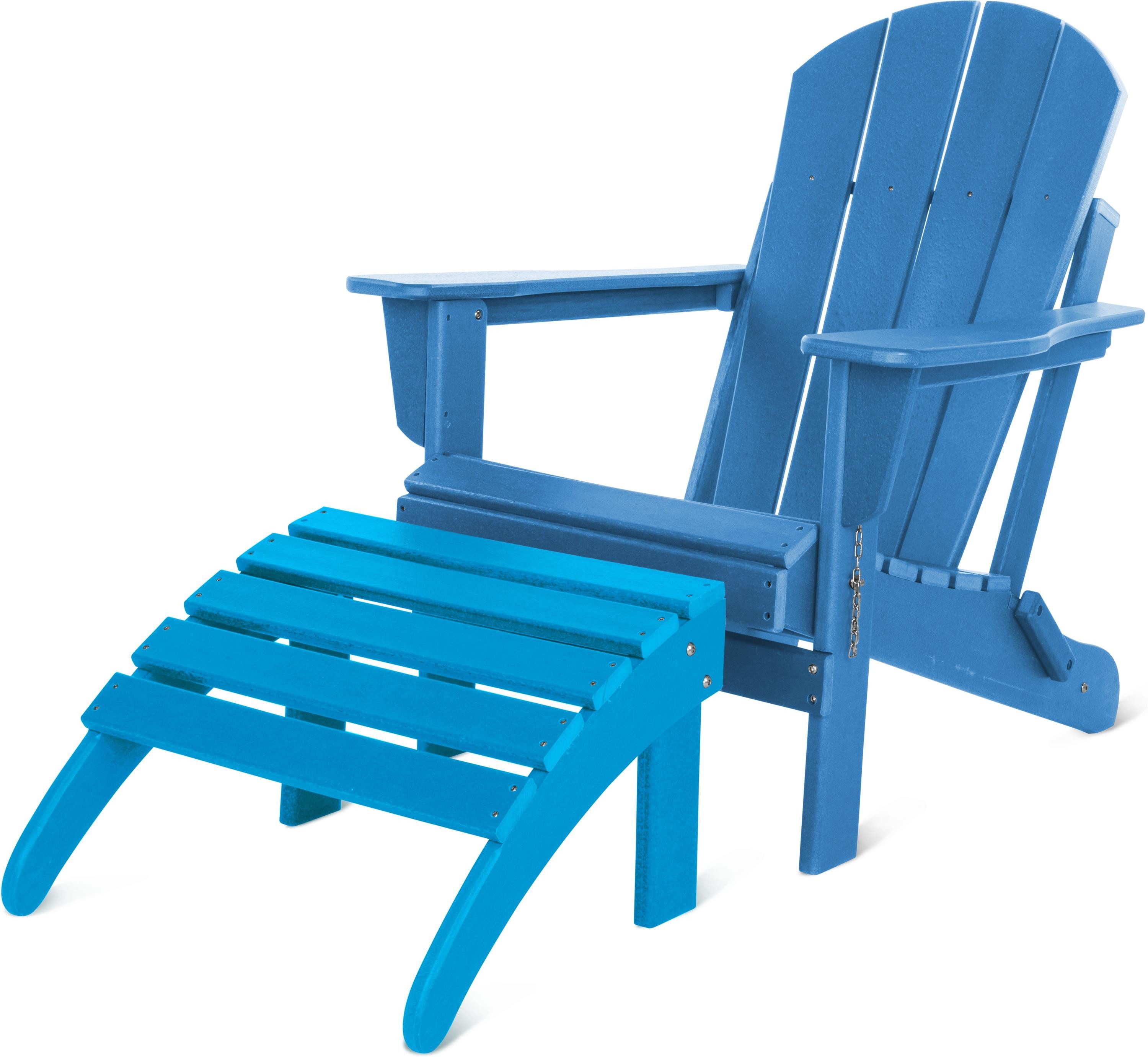 Aspero Gartenstuhl Gartenstuhl Adirondack mit Fußstütze, günstig online kaufen