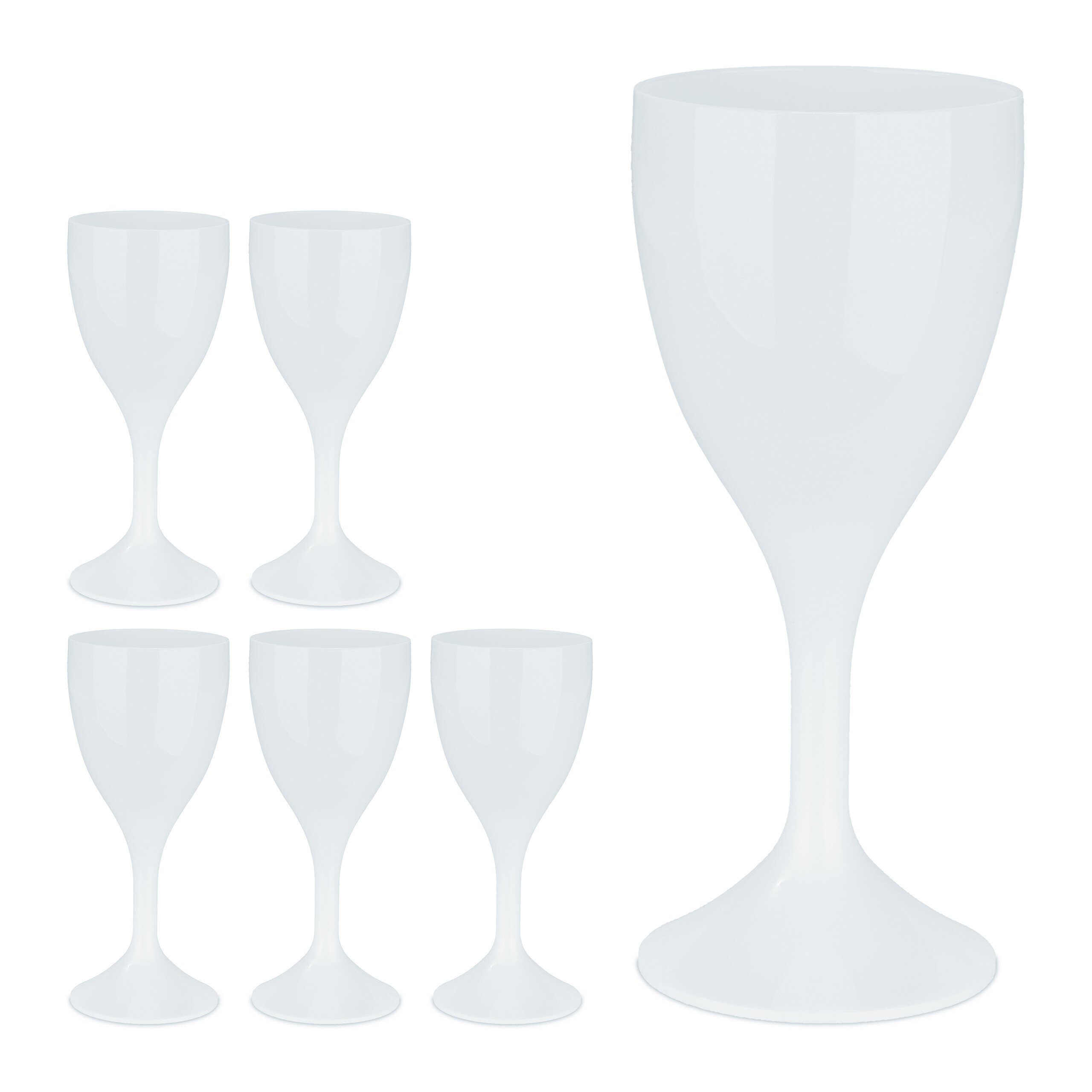 relaxdays Weinglas Weingläser Kunststoff 6er Set, Kunststoff