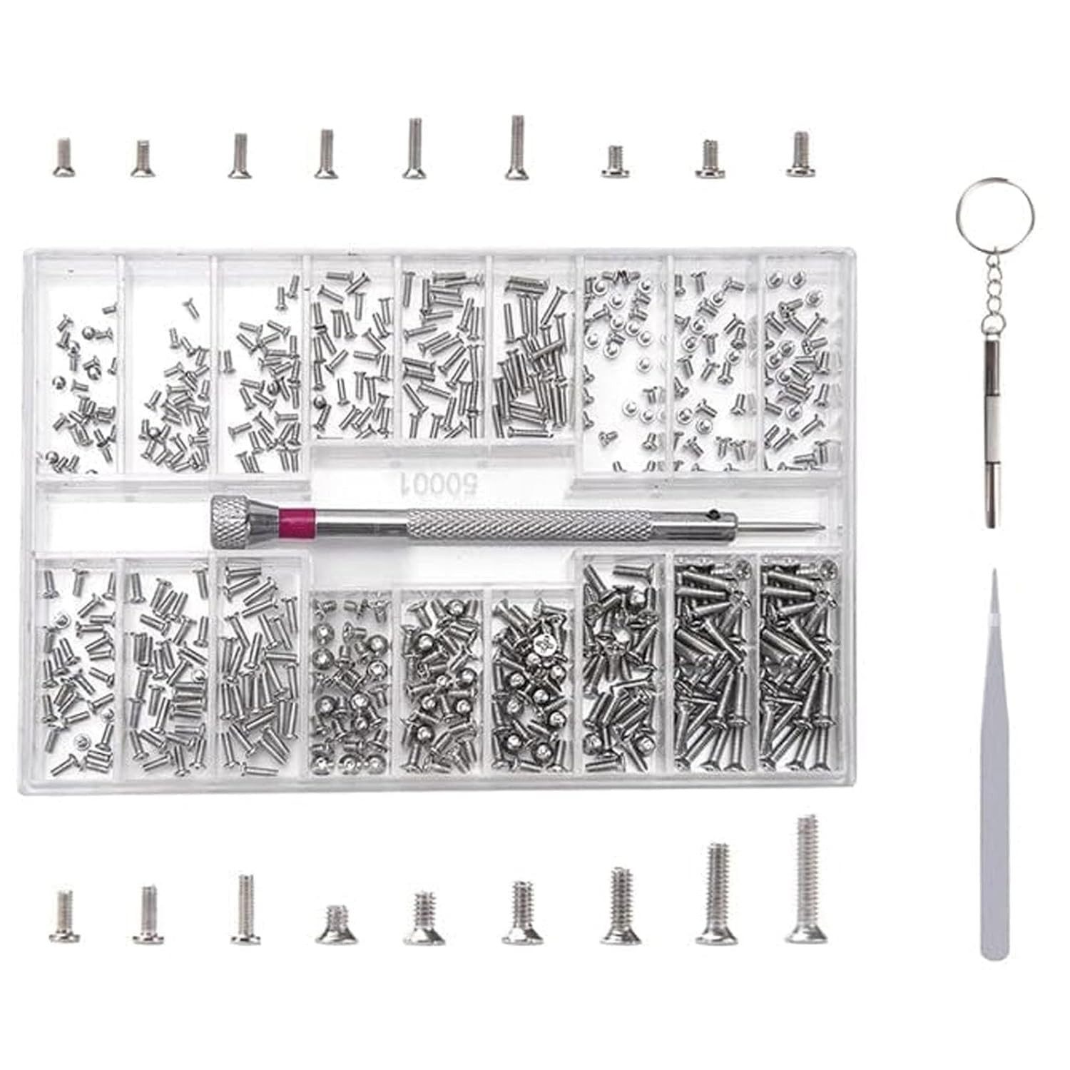 FELIXLEO Schraube Mikro Schrauben Set M1 2 M1 4 M2 Edelstahl, (500 St)