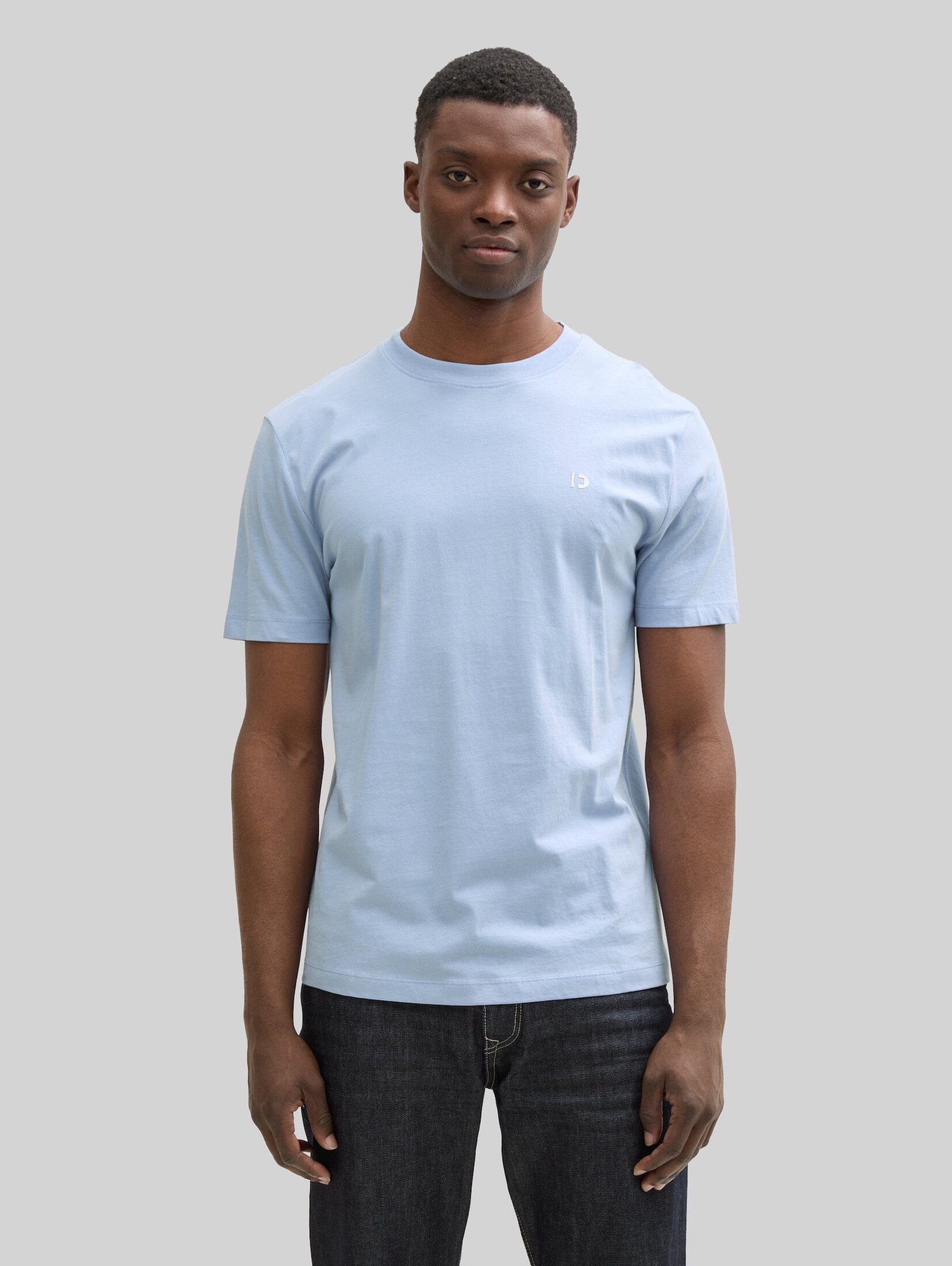 TOM TAILOR Denim T-Shirt T-Shirt (im Einserpack) Basic T-Shirt mit Logo-Print