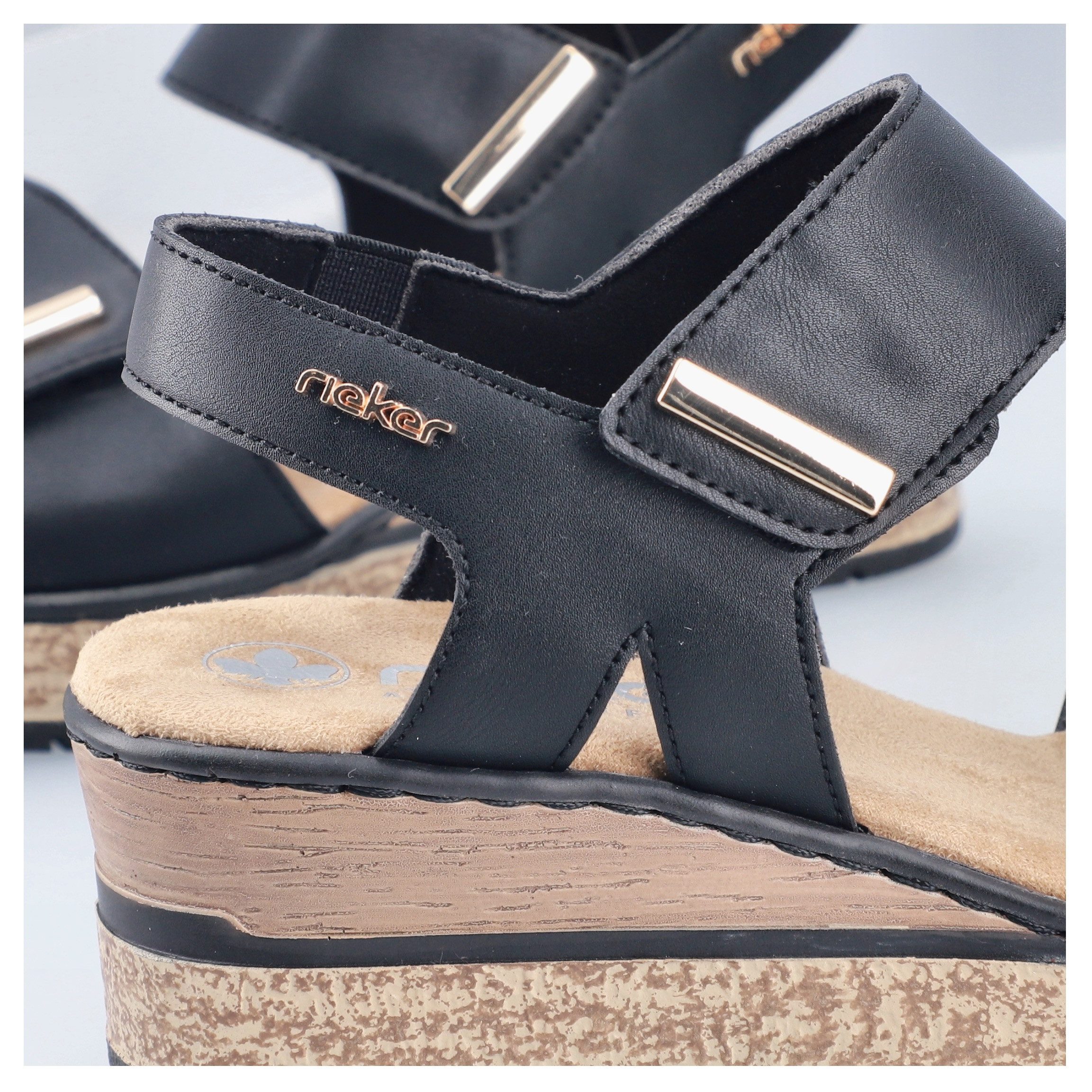 Rieker Keilsandalette Klettschuh, Sommerschuh, Plateausandale mit Schmuckel günstig online kaufen