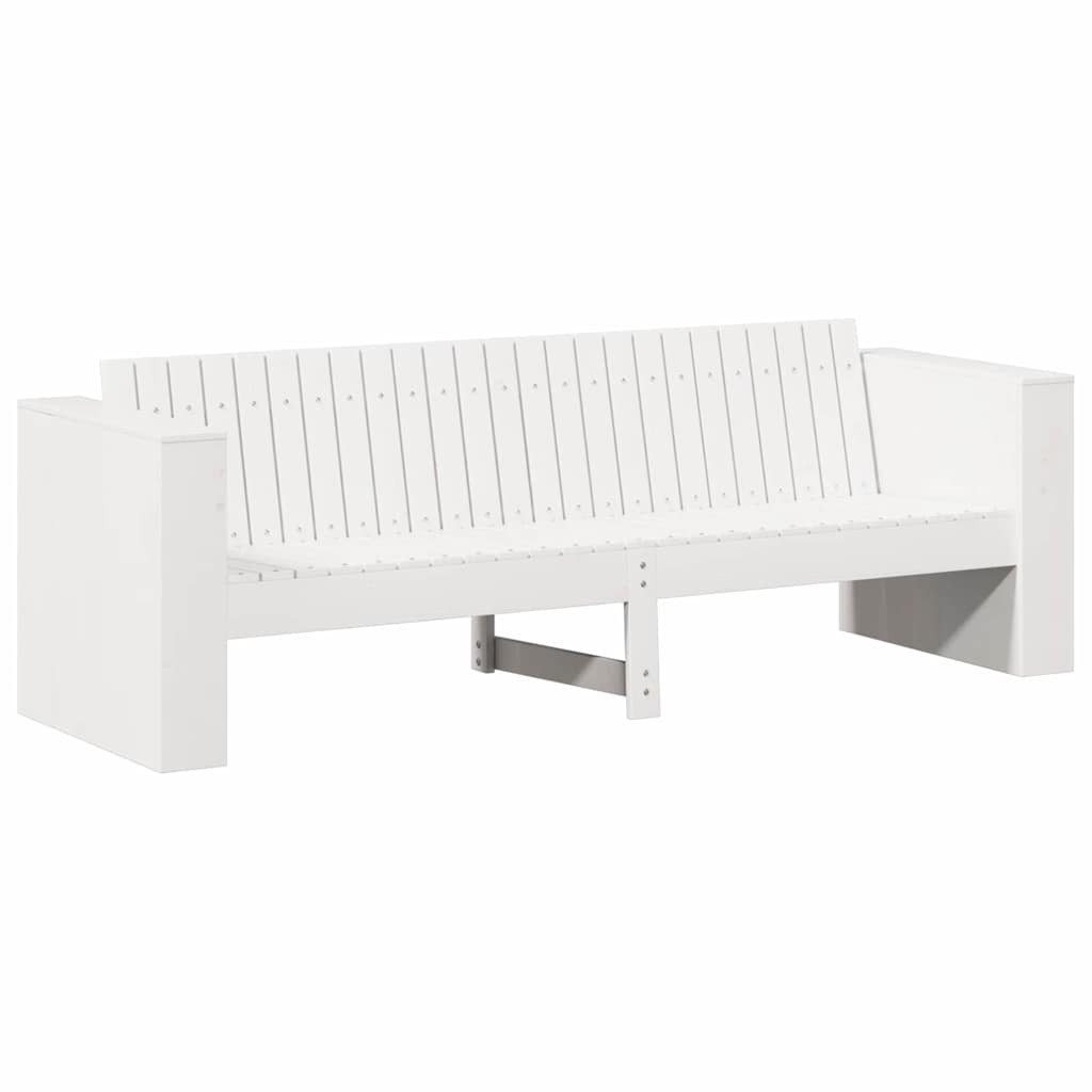 vidaXL Loungesofa Garten-Sofa Weiß 185,5 x 60 x 62 cm Massives Kiefernholz
