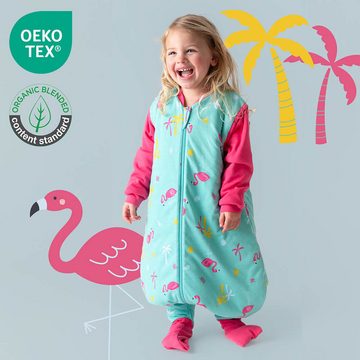 Schlummersack Kinderschlafsack, Bio Schlafsack mit Füßen und umklappbaren Bündchen, 2.5 Tog OEKO-TEX