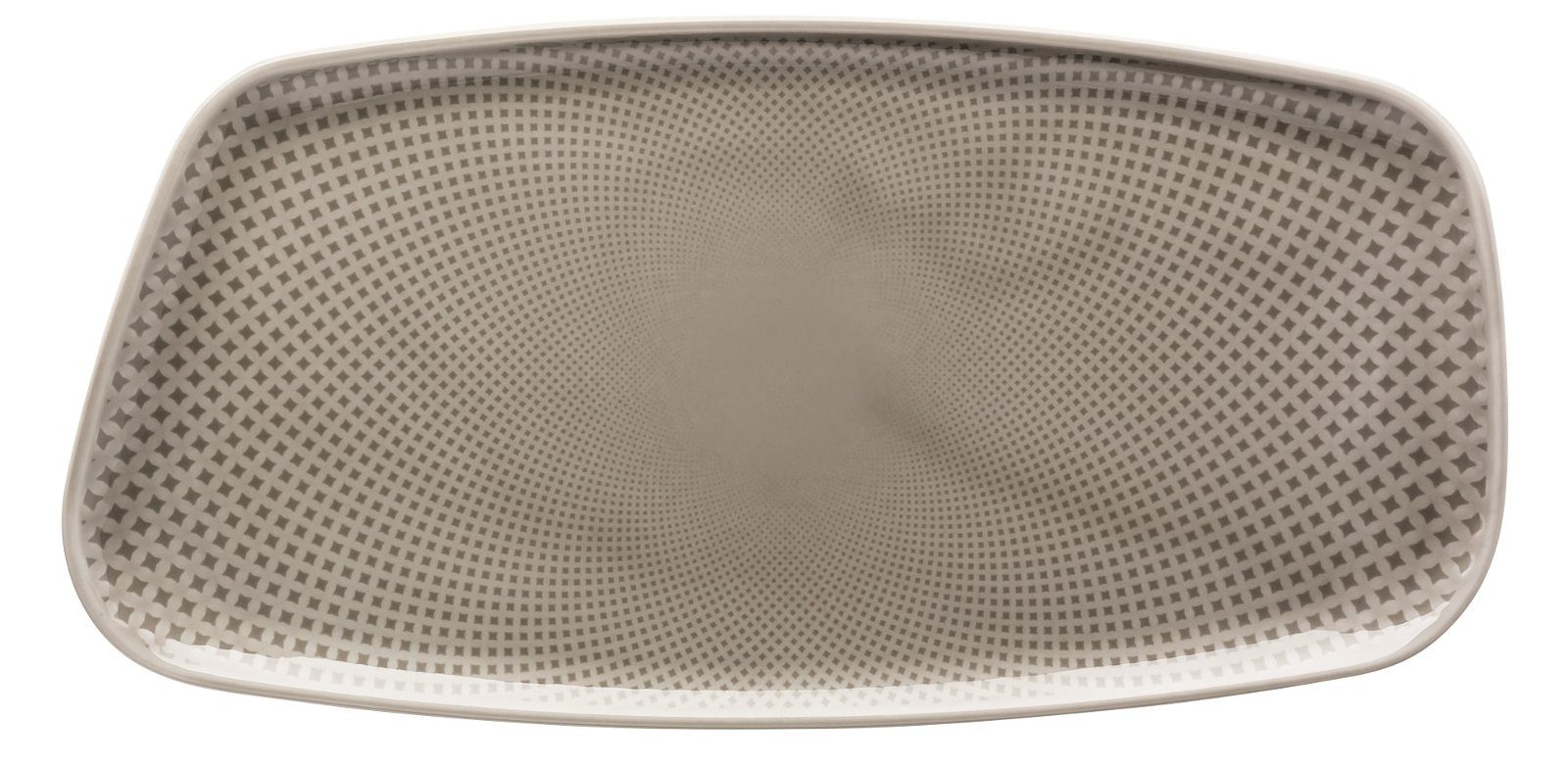 Rosenthal Servierplatte Junto Pearl Grey Platte 30 x 15 cm, Porzellan, (Platten), Platten