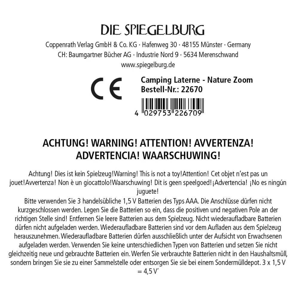 COPPENRATH DIE SPIEGELBURG Dachzelt Camping Laterne