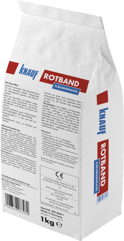KNAUF Spachtelmasse Knauf Rotband Flächenspachtel 1 kg