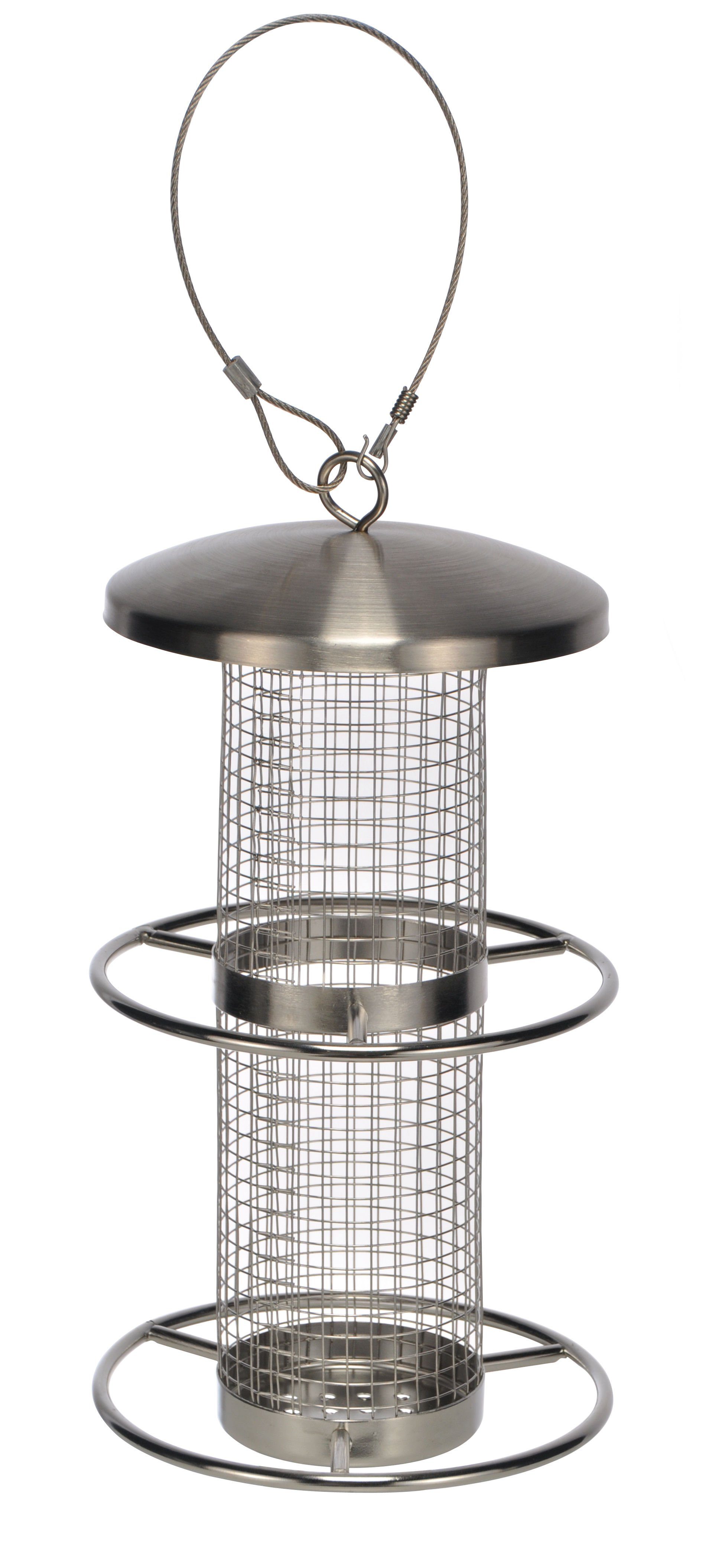 Spetebo Vogelhaus Edelstahl Vogelfutterhaus mit 2 Sitzringen, Vogel Futter günstig online kaufen