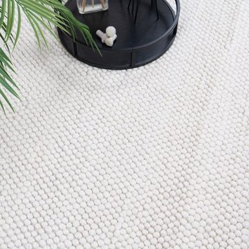 Designteppich WOOLY Teppich Wohnzimmer Elfenbein Wolle modern Designer Natur Melange, Consilio Concept