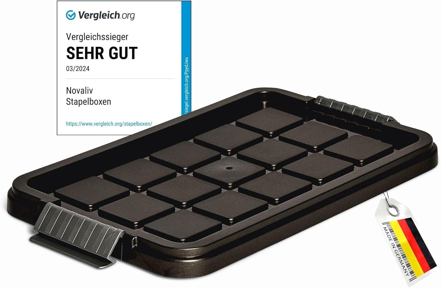 Novaliv Aufbewahrungsbox 30532-1 (1 St), Novaliv 1x Ersatzdeckel 5 Liter mit Clipverschluss 25x15 cm Antrazit
