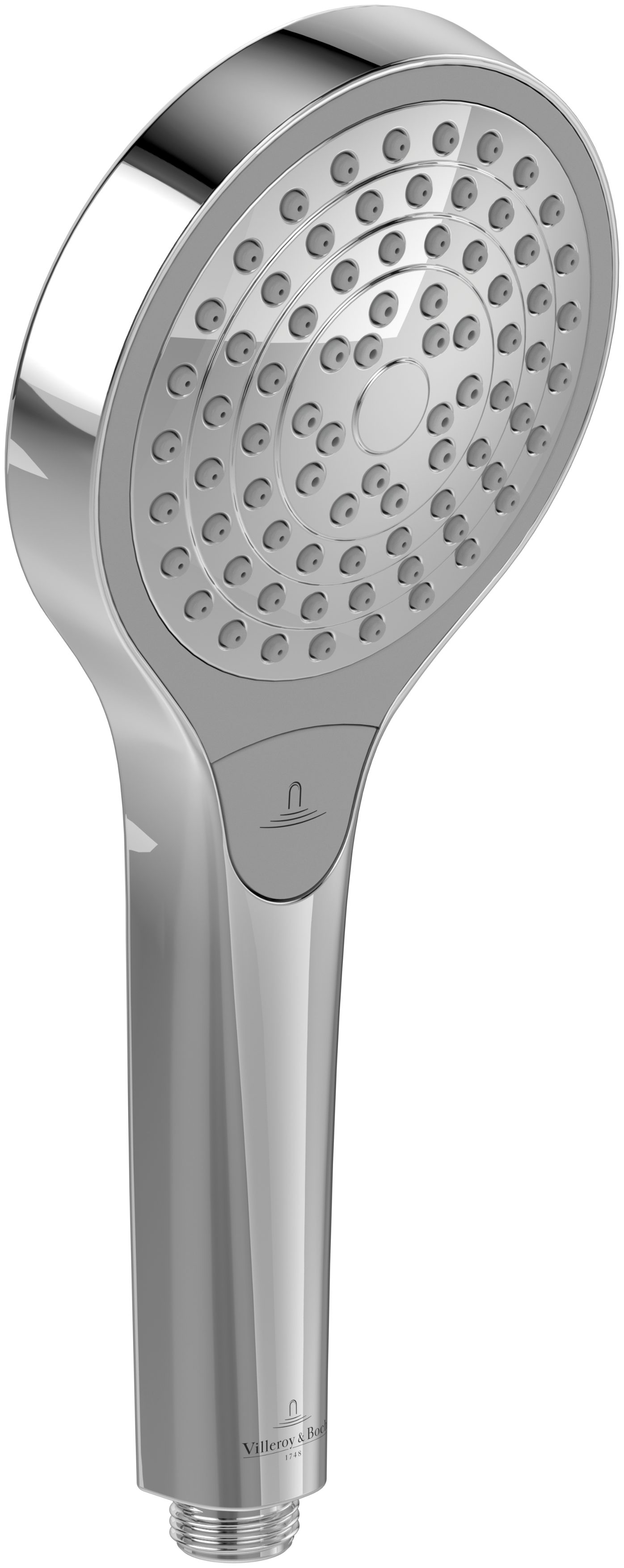 Villeroy & Boch Handbrause Verve Showers, Set aus Duschkopf und Handbrauseschlauch (1,60m), Chrom
