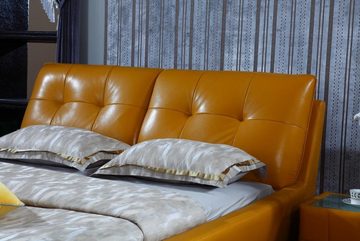 JVmoebel Bett Designer Bett Schlafzimmer Betten Leder Hotel Luxus Polster 180cm