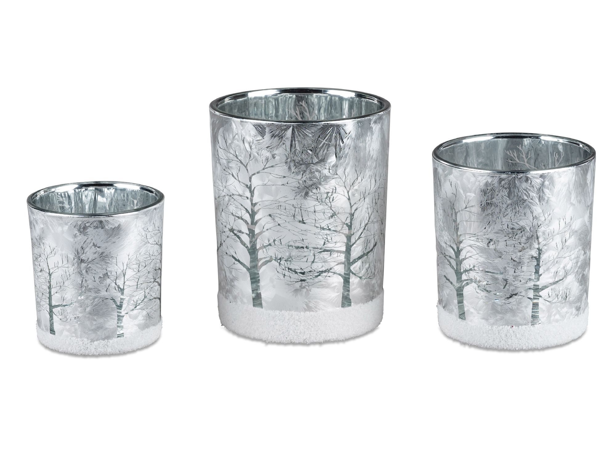 formano Teelichthalter Eiszeit, Farbe: Silber, Motiv: Bäume günstig online kaufen