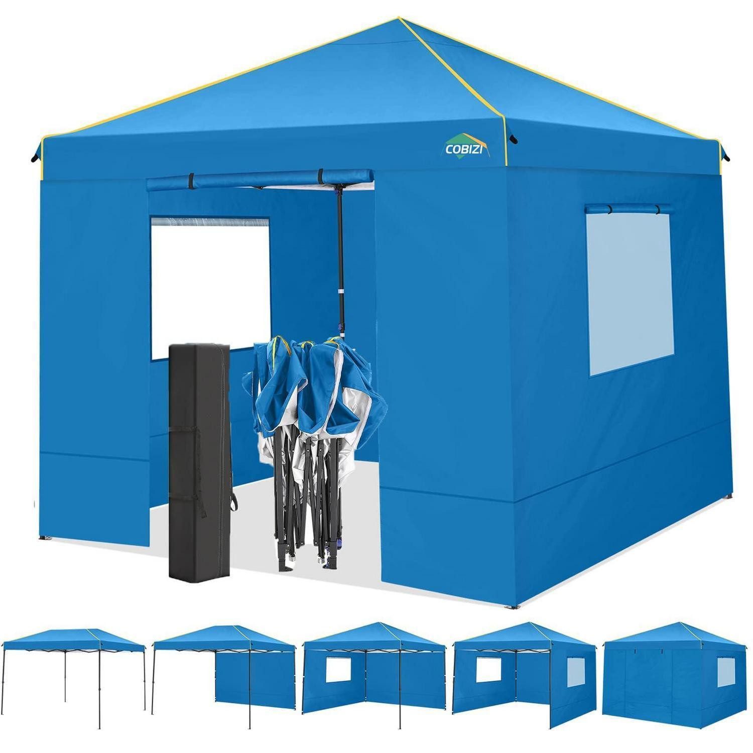 LuxusKollektion Faltpavillon Pavillon 3x3m Blau Meshfenster