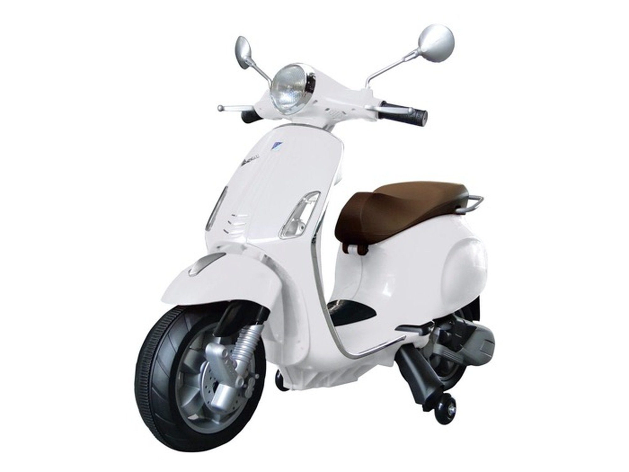 TPFLiving Elektro-Kindermotorrad Vespa Primavera - Elektromotorrad - 1 x 12  Volt - 4,5Ah-Akku, Belastbarkeit 30 kg, Motorroller - Belastbarkeit 30 kg -  Elektromotorrad - Farbe: weiß