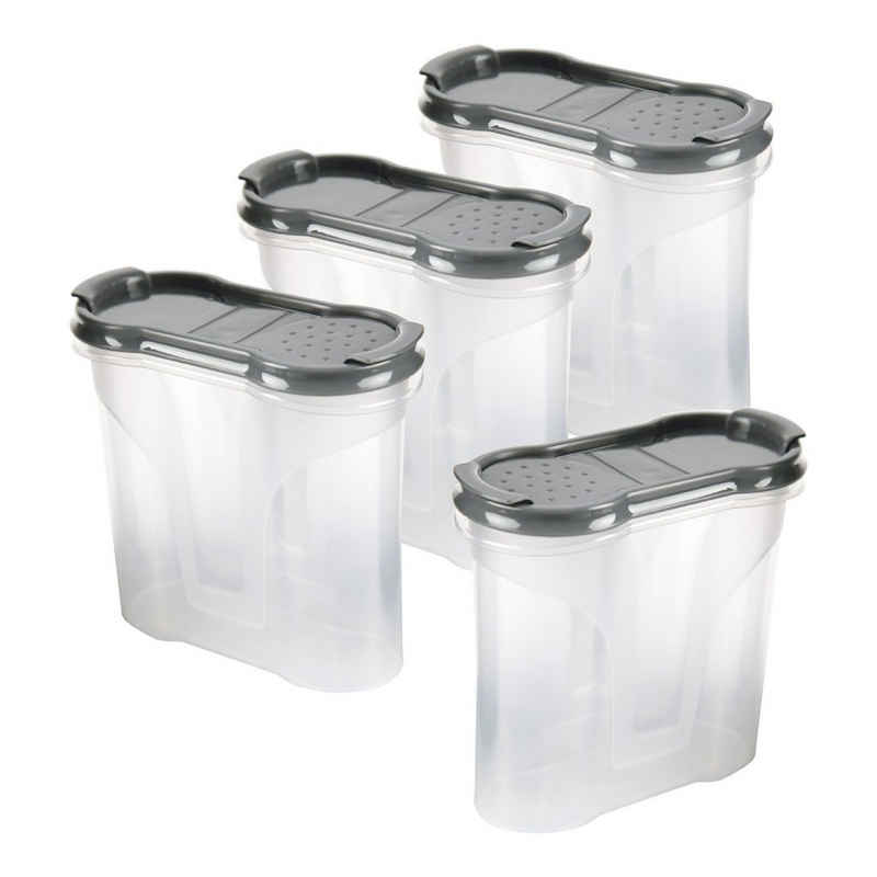 Bestlivings Gewürzbehälter Vorratsdose 300ml, Kunststoff, (4-tlg., 300 ml), Schüttdose für Gewürze, Vorratsbehälter Set - Frischhaltedosen