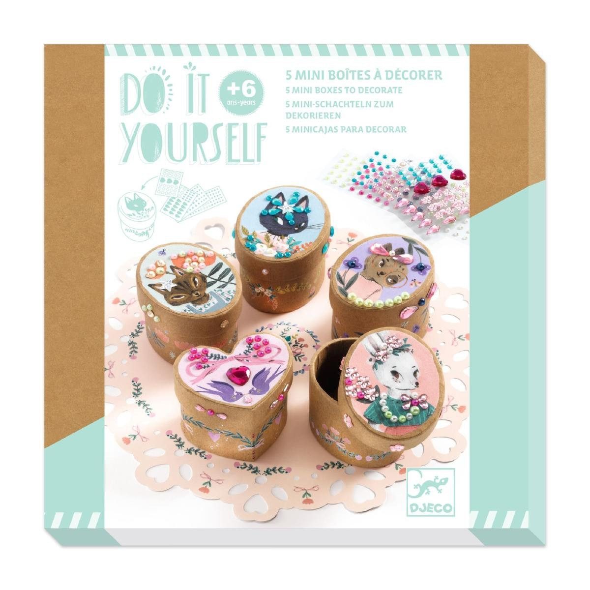 Kreativset DIY: 5 Mini-Schachteln Bastelset für Kinder