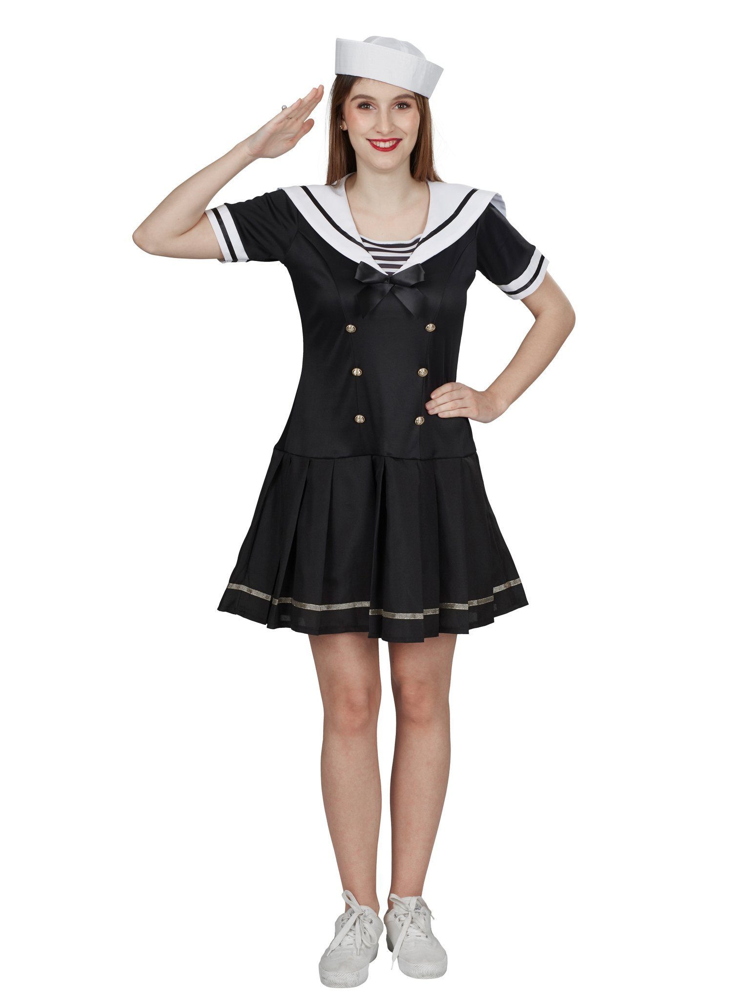 Metamorph Kostüm Matrosin Kleid, Adrettes Marinekostüm im Retro-Look günstig online kaufen