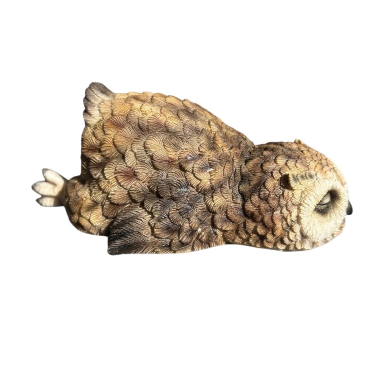 Figurendiscounter Gartenfigur Dekofigur Eule schlafend 9 x 14 cm braun/beige