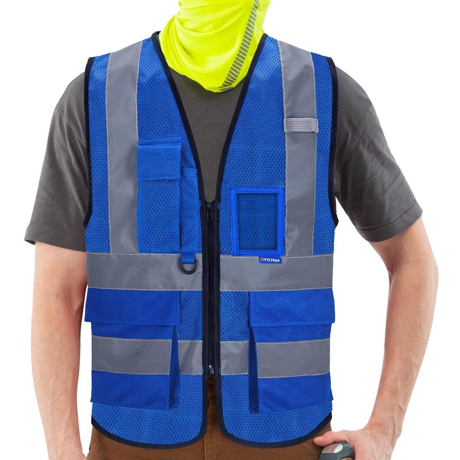 LuxusKollektion Warnweste Warnweste Blau Mesh