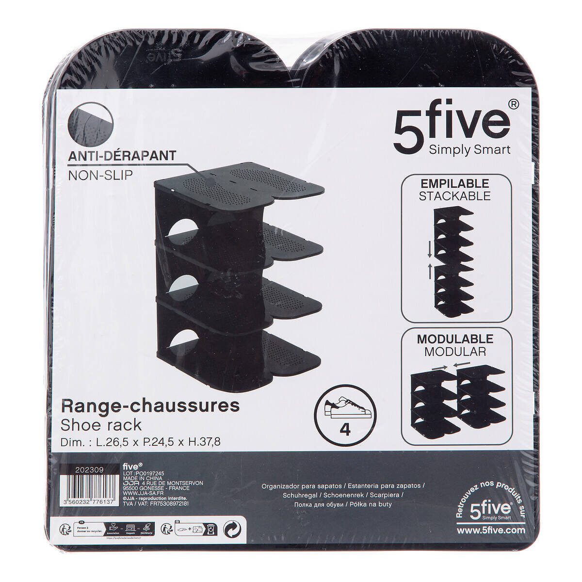 5five Simply Smart Schuhregal Schuhablage für den Schrank PLOT für 4 Paare