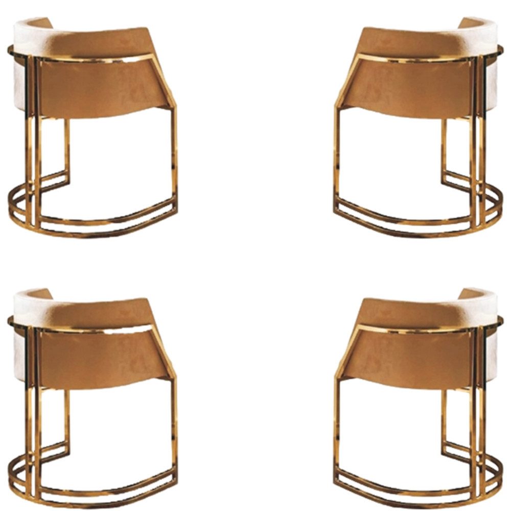 Xlmoebel Sitzgruppe Moderne Esszimmerstühle aus Edelstahl mit gepolstertem Stoff, (4-tlg), Hergestellt in Europa