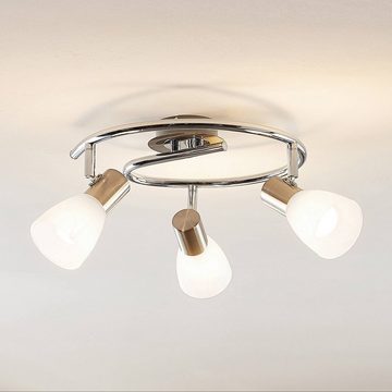 ELC European Lighting Circle Strahler Kamiran, Modern, Edelstahl, Glas, chrom, nickel satiniert, weiß, 3 flammig