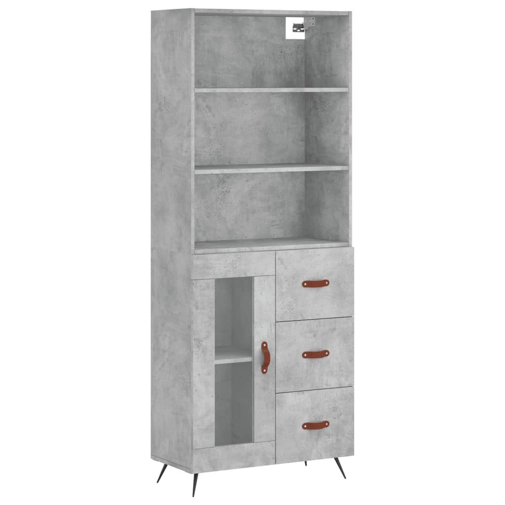 vidaXL Highboard Highboard Betongrau 69,5x34x180 cm Holzwerkstoff (1 St)