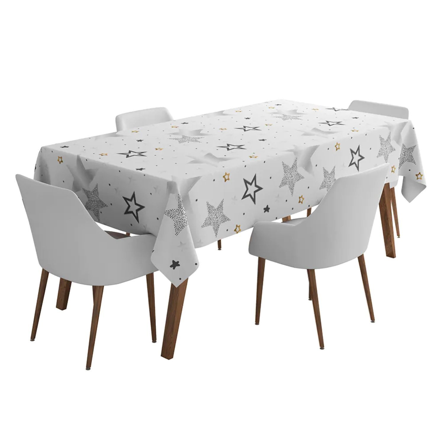 Boland Tischdecke Happy Birthday Tischdecke 120x180 cm Sterne, Silb
