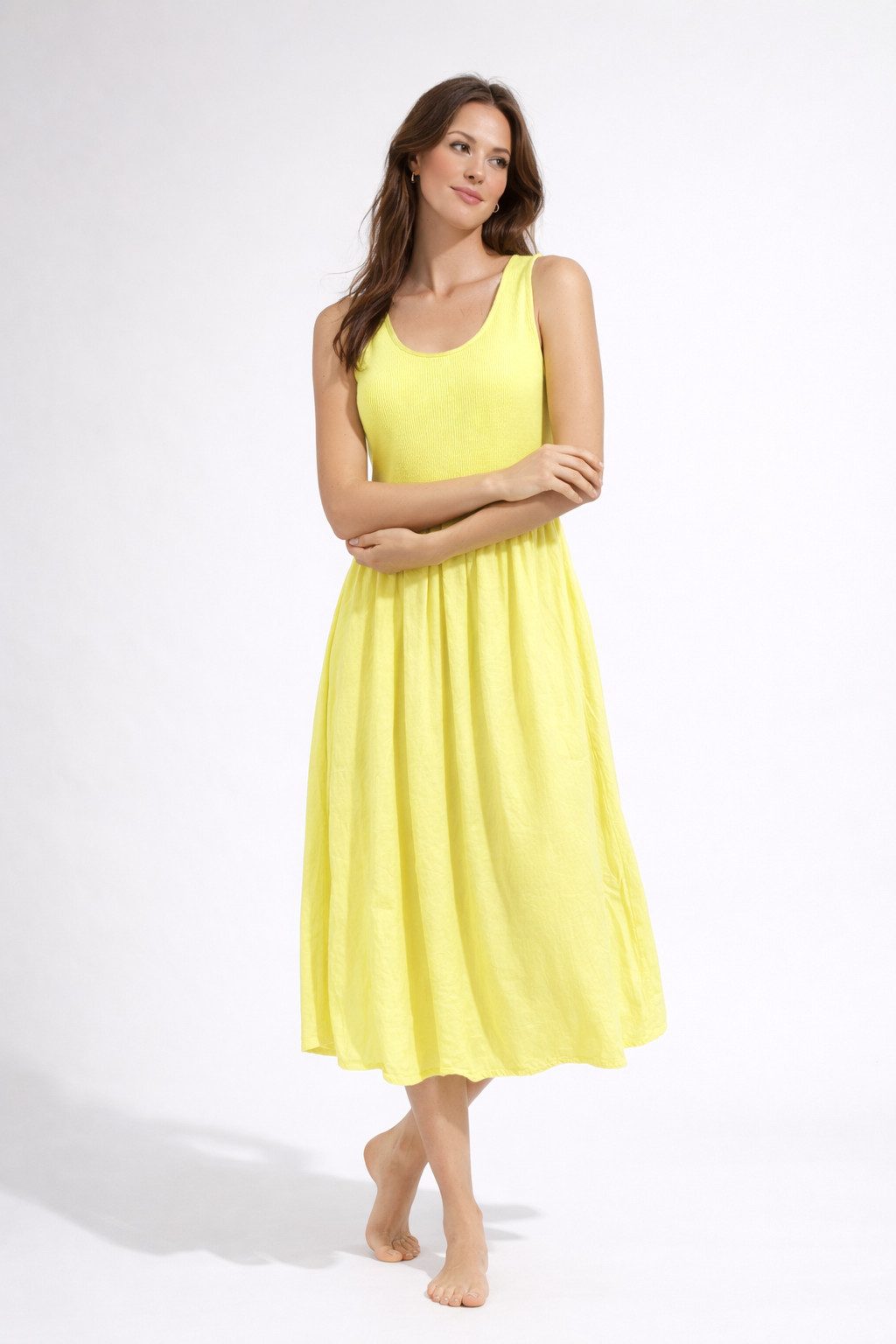 ITALY VIBES Sommerkleid - ärmelloses Kleid Damen - Midikleid - Jerseykleid - Strandkleid ONE SIZE / passend für Größe XS - L