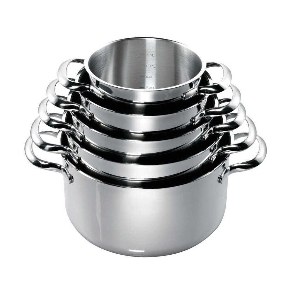 SCHULTE-UFER Geschirr-Set Multi-Set 4-tlg. Romana i, 18/10 Edelstahl, Ø16cm, Edelstahl, spülmaschinenfest, backofengeeignet