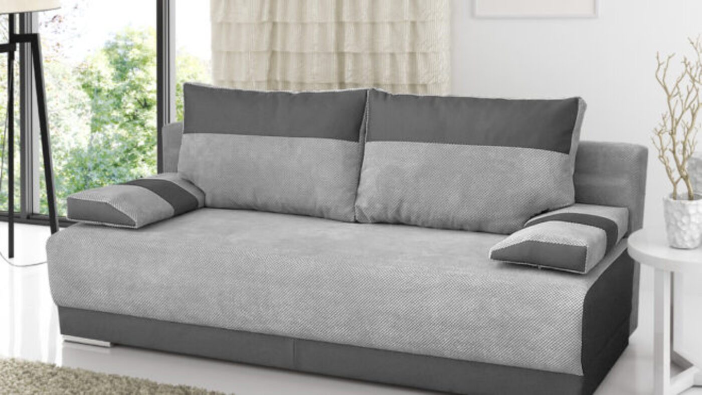 MOEBLO Schlafsofa NISA, Couch für Wohnzimmer, Sofagarnitur Polstersofa Wohnlandschaft, mit Schlaffunktion und Bettkasten