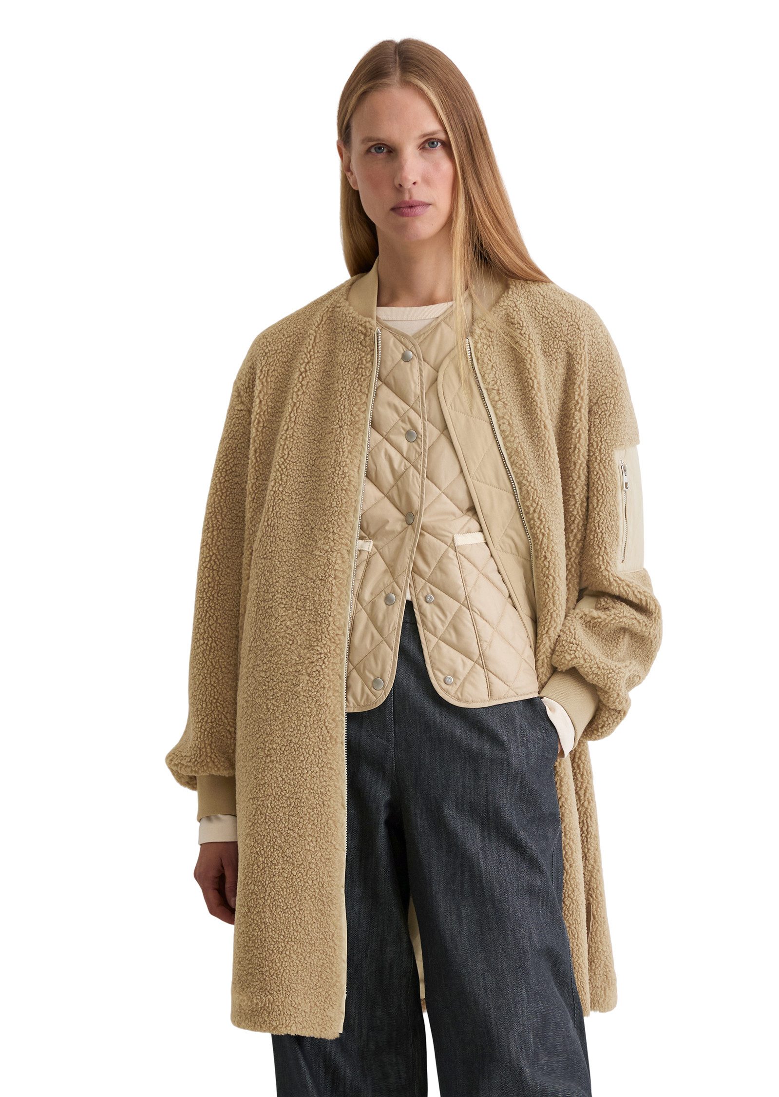 Marc O'Polo Kurzmantel aus weichem Curly-Plüsch