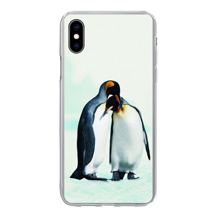 MuchoWow Handyhülle Pinguine - Schnee - Familie Handyhülle Apple iPhone Xs Smartphone-Bumper Print Handy