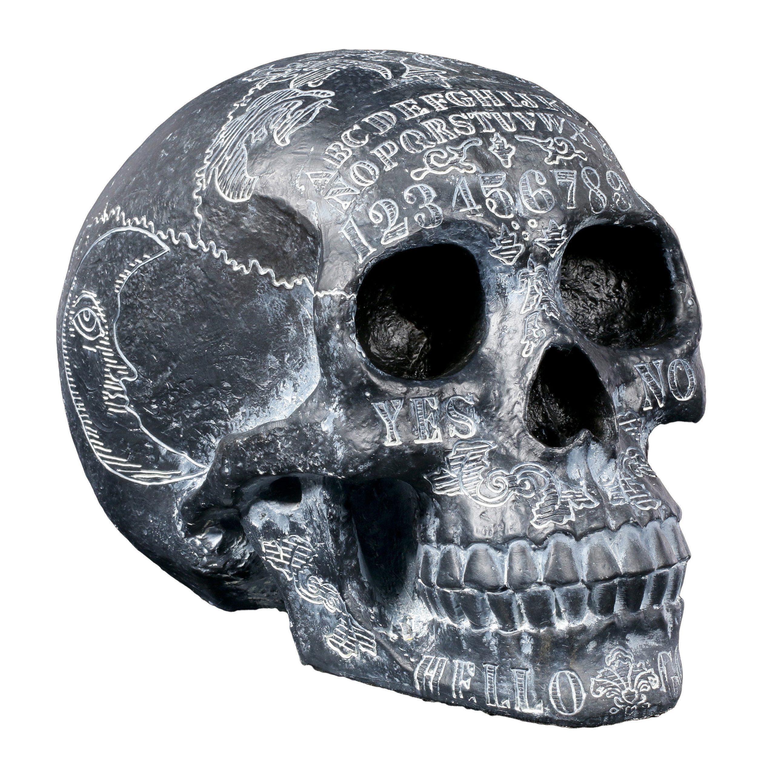 Figuren Shop GmbH Fantasy-Figur Totenkopf - Witchboard Dark Spirits - Gothic Dekoschädel Totenkopf