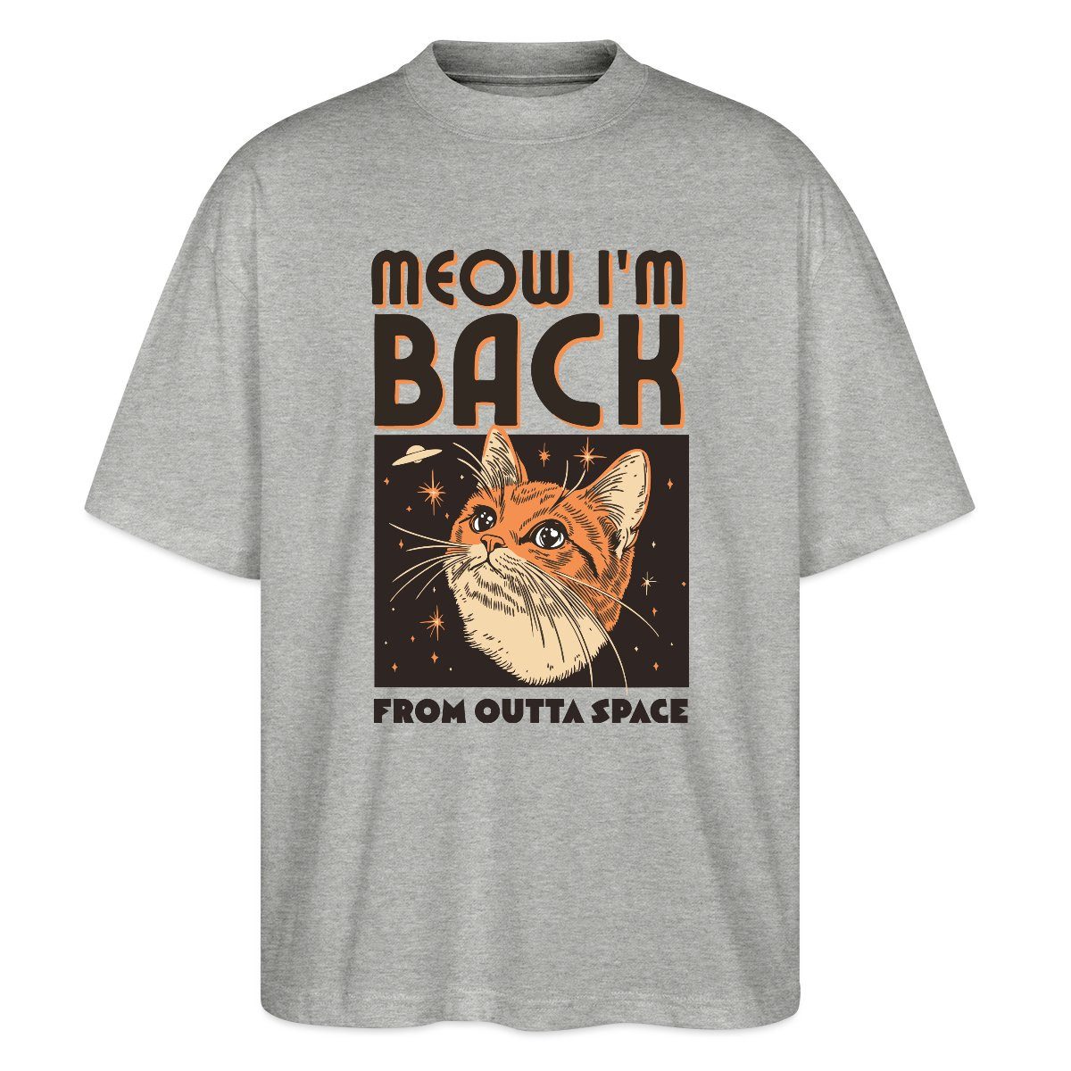 T-Shirt Lustiges Weltraum Katzen Motiv Oversize Unisex T-Shirt