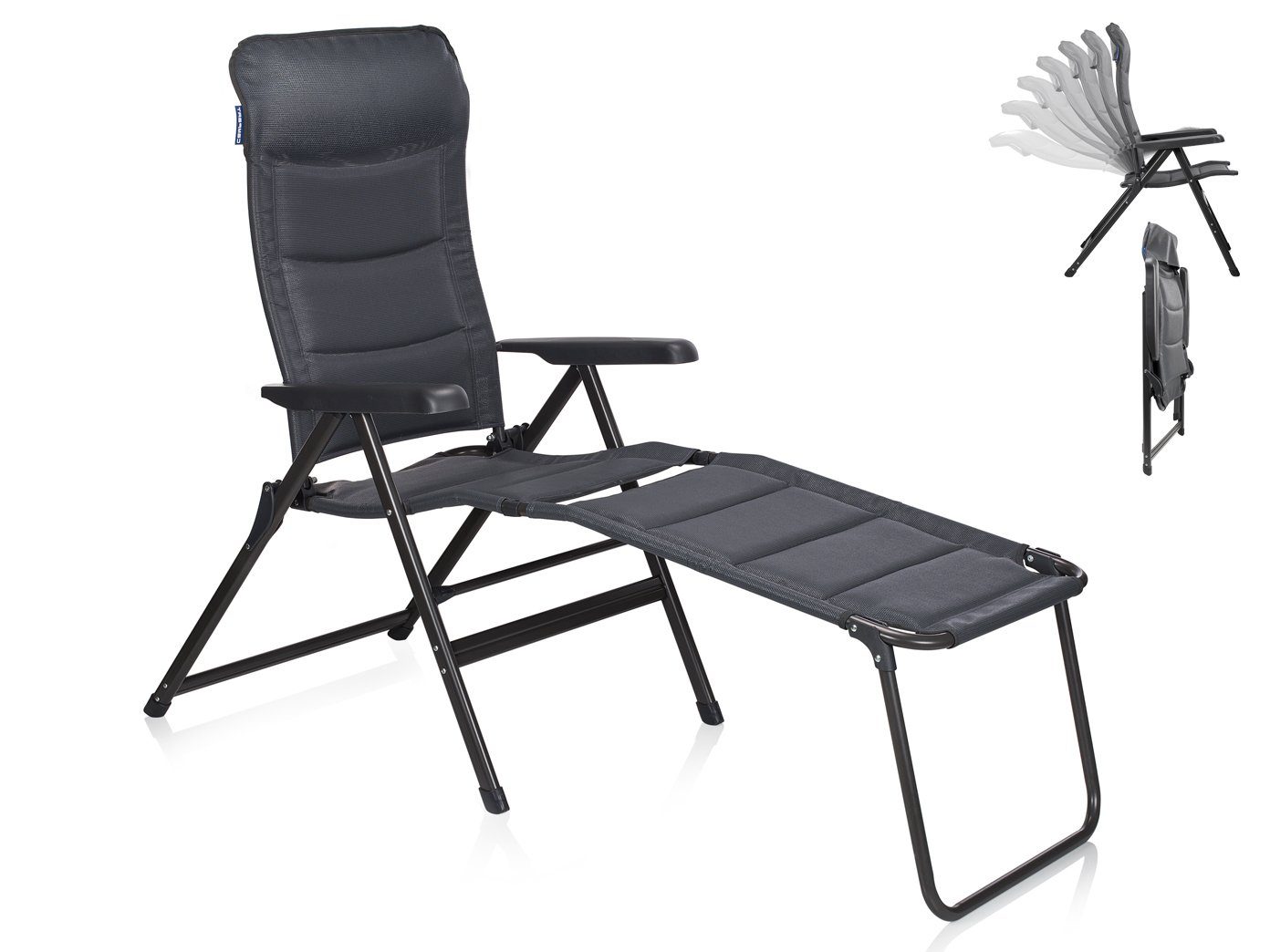 Campart Campingstuhl Alu Klappstuhl Relax KlappLiegestuhl mit