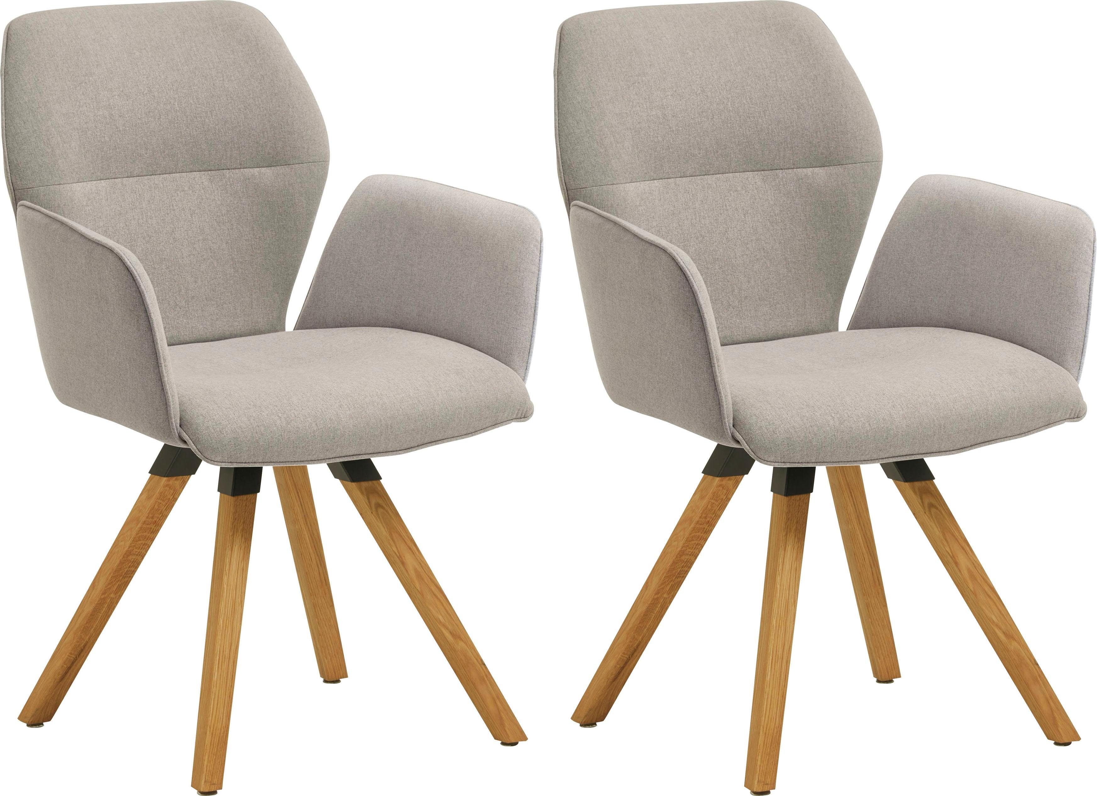 NIEHOFF SITZMÖBEL Armlehnstuhl Merlot 2132-47, Gestell aus massivem Eichenholz, 2er Set