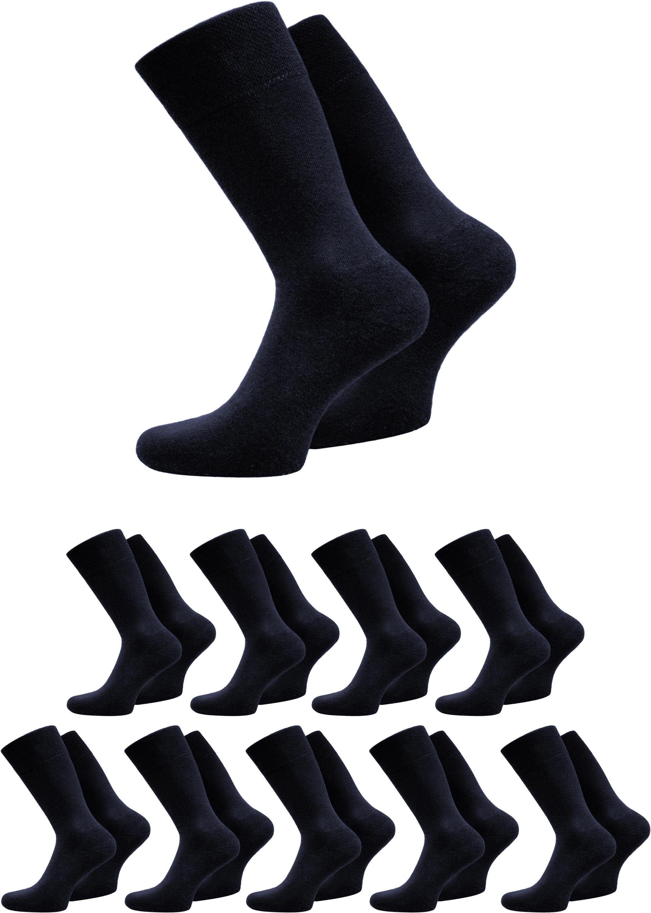 normani Basicsocken 10 Paar Herrensocken Schwarz (10er-Set, 10 Paar) hygienisch, geruchshemmend und atmungsaktiv, ohne einschneidendes Bündchen