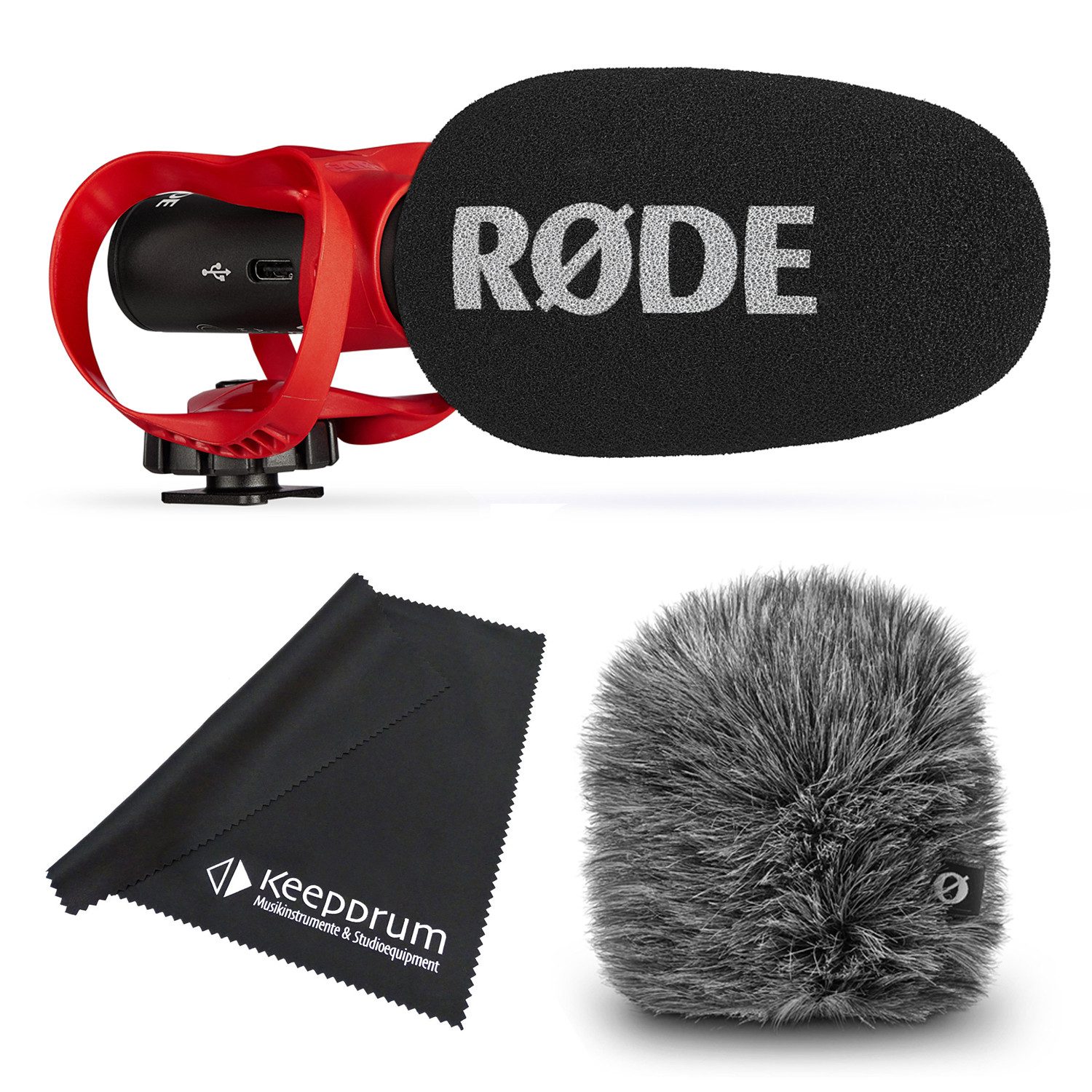 RØDE Rode Mikrofon Videomic Go II Helix mit Windschutz und Tuch Digitales Aufnahmegerät (Vorteils-Set mit Windschutz und Tuch)